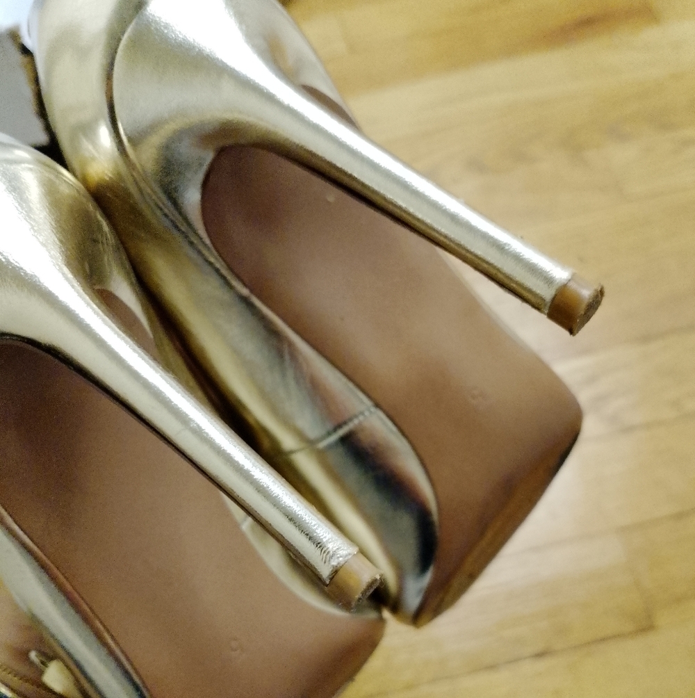 Asos Metallic Pointed Toe Women's Pumps - Gold - Picture 9 of 11